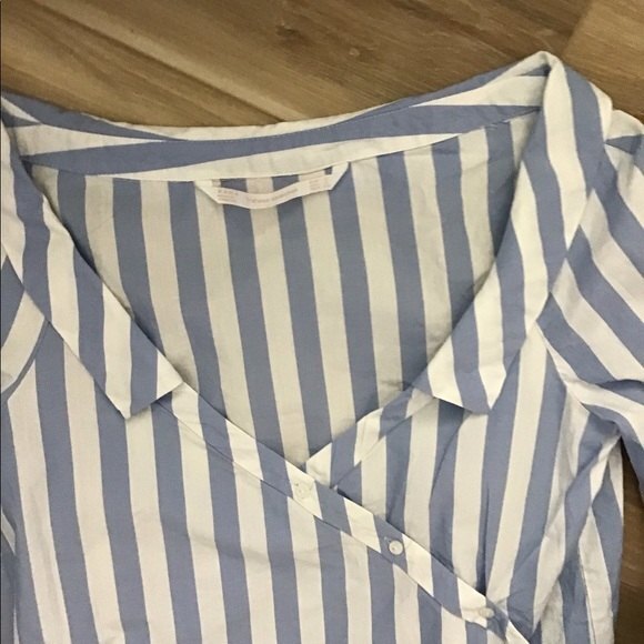 Zara Striped Wrap Blouse S - Picture 6 of 10